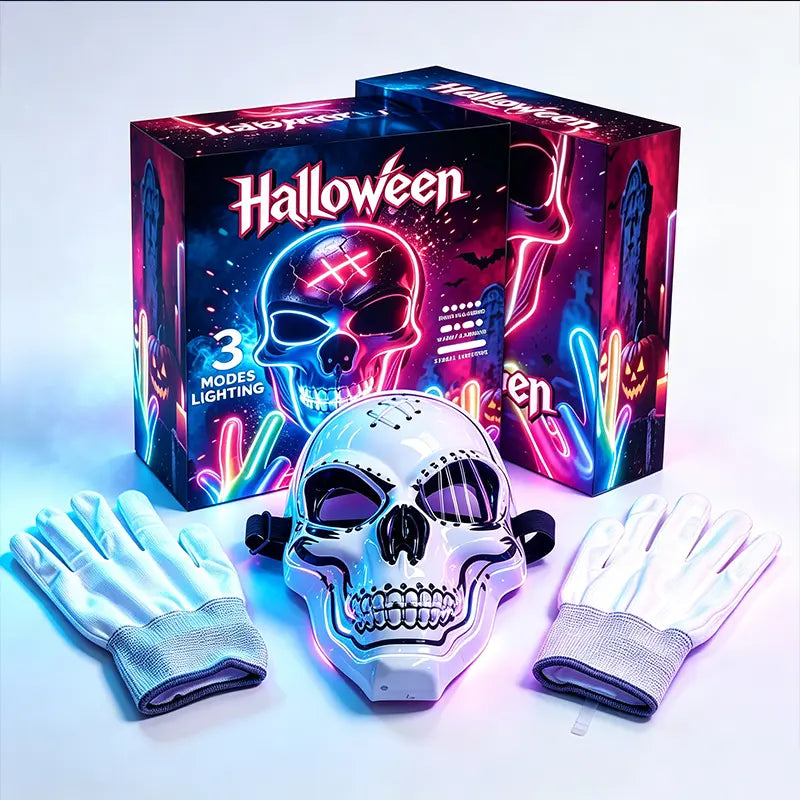 Halloween LED Skull Mask | Multicolor Light-Up Costume