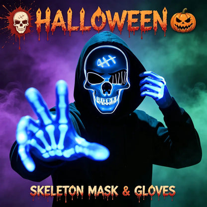 Halloween LED Skull Mask | Multicolor Light-Up Costume