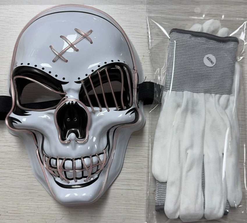 Halloween LED Skull Mask | Multicolor Light-Up Costume