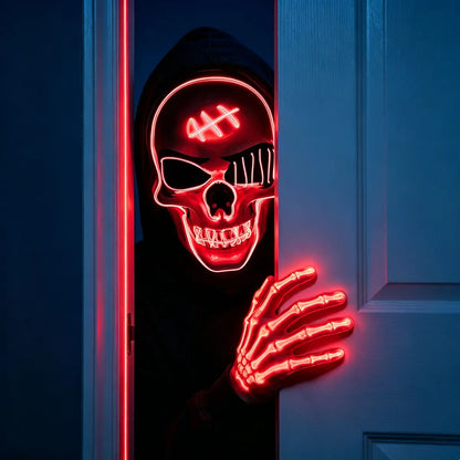 Halloween LED Skull Mask | Multicolor Light-Up Costume
