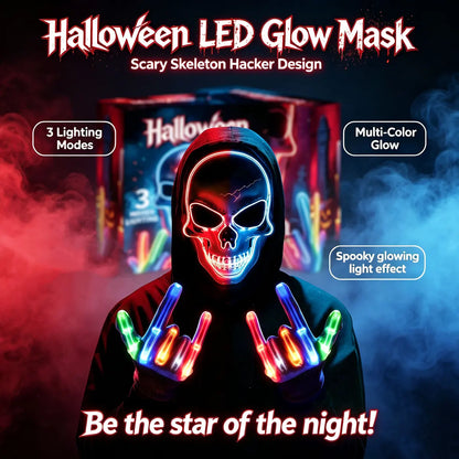 Halloween LED Skull Mask | Multicolor Light-Up Costume